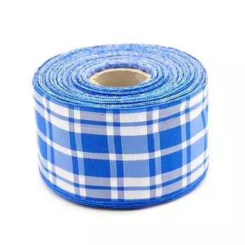 С3220 Лента 'Шотландка', 4,5-5 см*25 м (синий/белый)