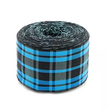 С3220 Лента 'Шотландка', 4,5-5 см*25 м (черный/бирюза)