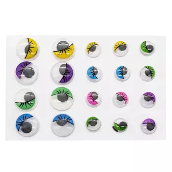 С3288 ГЛАЗКИ самоклеящиеся ЦВ. РЕСНИЧКИ 20шт/упак