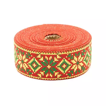 С3379Г17 Лента жаккардовая рис. 9645 50мм*25м (1 красный/желтый/зеленый)