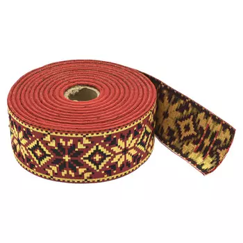 С3379Г17 Лента жаккардовая рис. 9645 50мм*25м (2 красный/желтый/черный)