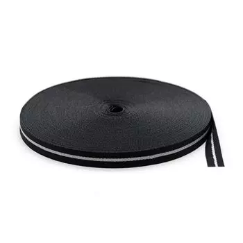 С3390 Лента прикладная светоотражающая 1см*25м (005 черный)