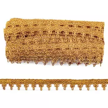 С3493Г17 Тесьма вязаная отделочная рис.8106 15мм*20м (т.золото)