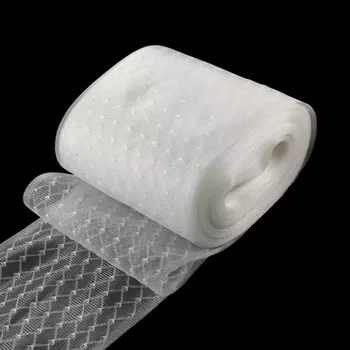 С3505 Лента вяз. для бантов, 10,5 см*20 м (белый)