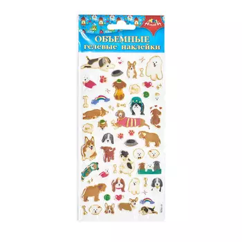 С3536-06 Объемные гелевые наклейки 'Забавные собачки'