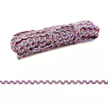 С3619 Тесьма-вьюнчик 'Радуга', 4 мм*20 м (2 красный/синий/серебро)