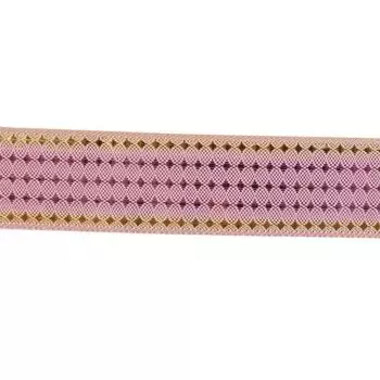 С3687Г17 Стрела-25 Лента подарочная цветная рис.9015 25мм*25м (29 золото/розовый)