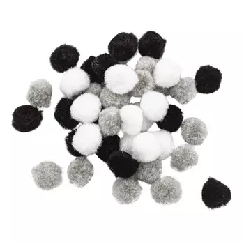 С3747-01 ПОМПОНЫ Пушистые 15мм 50шт/упак Микс 1