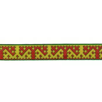С3772Г17 Лента 'Орнаменты и узоры народов севера', рис. 9685 24мм*25м (5 зеленый/желтый/красный)
