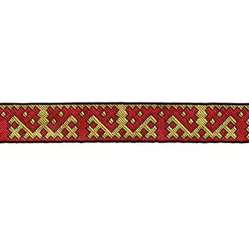 С3772Г17 Лента 'Орнаменты и узоры народов севера', рис. 9685 24мм*25м (7 черный/желтый/красный)