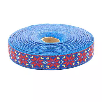 С3772Г17 Лента 'Славянский орнамент Оберег', рис.9455 24мм*25м (синий)