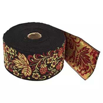 С3799Г17 Лента жаккардовая рис. 9509 'Клубничка' 65мм*25м (черный)