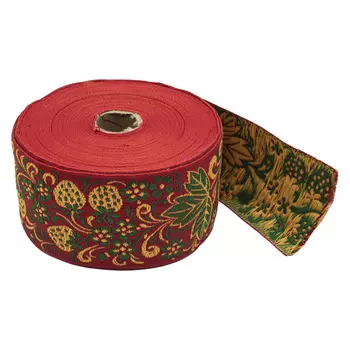 С3799Г17 Лента жаккардовая рис. 9509 'Клубничка' 65мм*25м (красный)