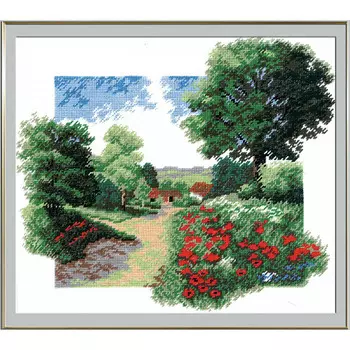 436 Набор для вышивания РС-Студия 'Пейзаж с маками' 26*30 см