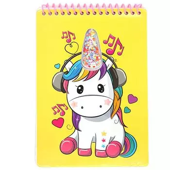 С6473 Блокнот- раскраска А5 с объемной аппликацией 'Рог' на гребне, 20 л