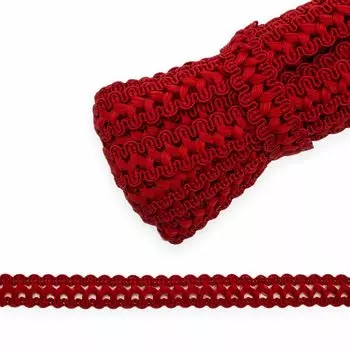С818 Тесьма вязаная отделочная, 17 мм*10 м (красный)