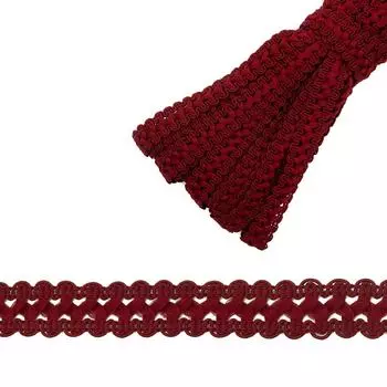 С818 Тесьма вязаная отделочная, 17 мм*10 м (бордо)