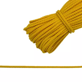 С831 Шнур отделочный плетеный, 4 мм*30 м (желтый)