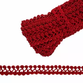 С833 Тесьма вязаная отделочная, 15 мм*10 м (красный)