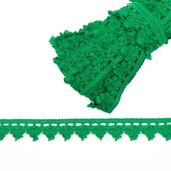 С853 Тесьма вязаная отделочная, 32 мм*10 м (св.зеленый)