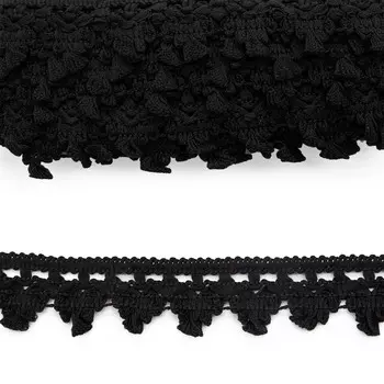 С853 Тесьма вязаная отделочная, 32 мм*10 м (черный)