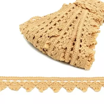 С853 Тесьма вязаная отделочная, 32 мм*10 м (бежевый)