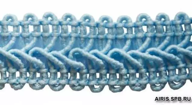 С860 Тесьма вязаная отделочная, 15 мм*10 м (голубой)