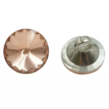 S866 Пуговицы пластик 16L-10мм, на ножке, уп/32 шт (серебро/персик)