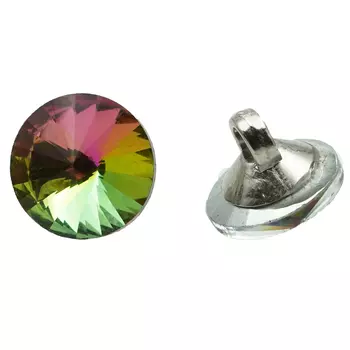 S866 Пуговицы пластик 16L-10мм, на ножке, уп/32 шт (серебро/топаз)