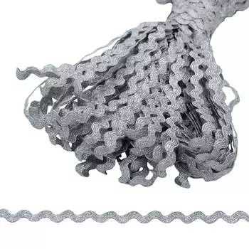 С882 Тесьма-вьюнчик с люрексом, 7 мм*30 м (серебро)