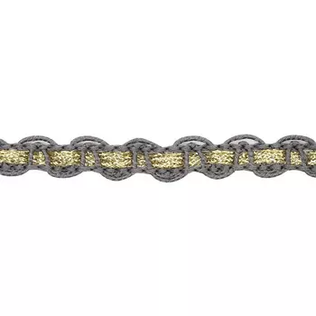 С922 Тесьма вязаная отделочная, 10 мм*10 м (серый/золото)