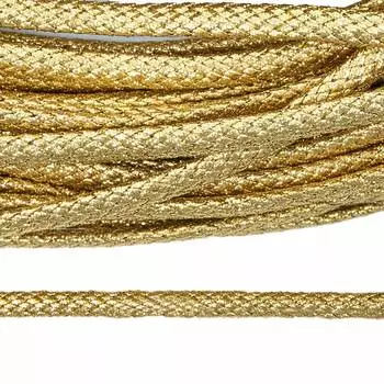 С972 Шнур отделочный плетеный, люрекс, 6 мм*30 м (золото)
