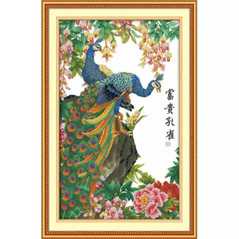 S-005 Набор для вышивания Hobby&amp;Pro 'Павлины', 38*63 см