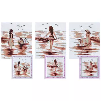 S-045 Набор для вышивания Hobby&amp;Pro триптих 'Пляжные тени' , 71*26 см