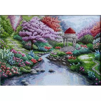 S-058 Набор для вышивания Hobby&amp;Pro 'Беседка в парке', 52*36 см