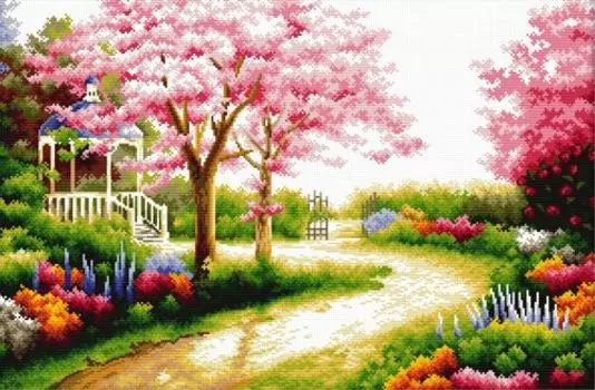 S-078 Набор для вышивания Hobby&amp;Pro 'Весенний сад', 54*36 см