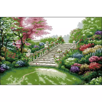 S-080 Набор для вышивания Hobby&amp;Pro 'Лестница в цветах', 54*36 см