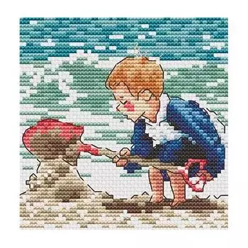 S-081 Набор для вышивания Hobby&amp;Pro 'Пляжные игры', 9*9 см