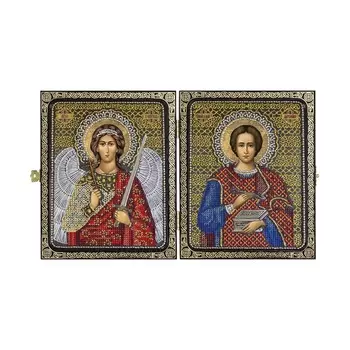 СА7203 Набор для вышивания нитками Нова Слобода ' Св. Вмч. Целитель Пантелеймон и Ангел Хранитель' 23x14,2см