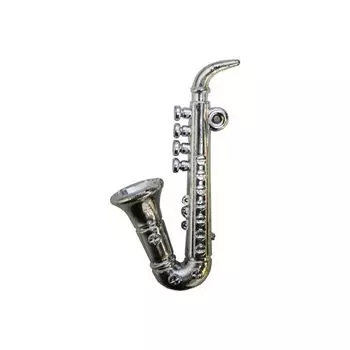 Саксофон, пластик, 7,5 см, упак./2 шт. (24653 серебро)