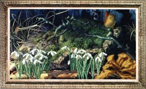 СБ-1019 Канва с рисунком для вышивания бисером 'Подснежники' Hobby&amp;Pro 40*22,5см