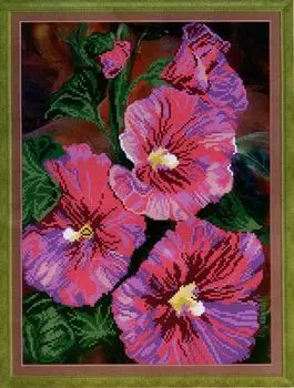 СБ-1028 Канва с рисунком для вышивания бисером 'Мальва' Hobby&amp;Pro 25*35см