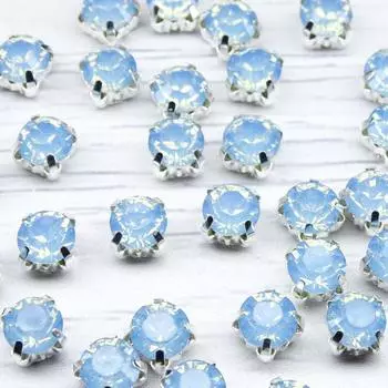 СЦ006ММ66 Хрустальные стразы в металлических цапах, цвет: светло-голубой матовый 6 мм, 10 шт/упак. Astra&amp;Craft