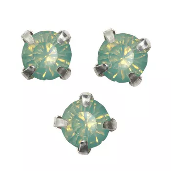 СЦ015ММ44 Хрустальные стразы в металлических цапах, цвет: зеленый матовый 4 мм, 20 шт/упак. Astra&amp;Craft