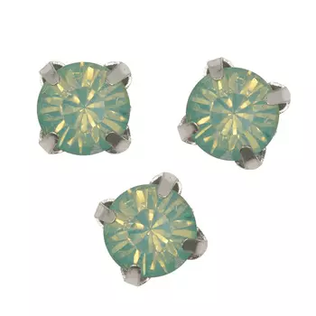 СЦ015ММ66 Хрустальные стразы в металлических цапах, цвет: зеленый матовый 6 мм, 10 шт/упак. Astra&amp;Craft