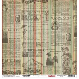 SCB220604901 Бумага для скрапбукинга двуст. Старый цирк Звезды цирка, 30,5х30,5 см 180 гр/м,10 шт*уп