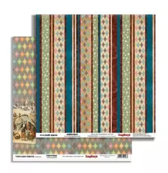 SCB220604906 Бумага для скрапбукинга, двустороняя 'Старый Цирк' 'Фейерверк', 180 гр./м, 30,5х30,5 см, упак./10 шт., ScrapBerry's