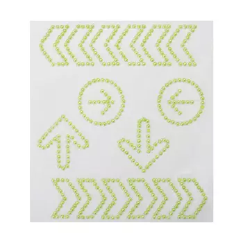 SCB250001066 Декоративные наклейки из страз 'Указатели, стрелочки', зеленые