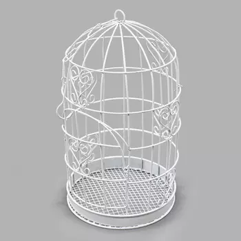 SCB27021 Металлическая клеточка с декоративной цепочкой, белая, 28 см, ScrapBerry's