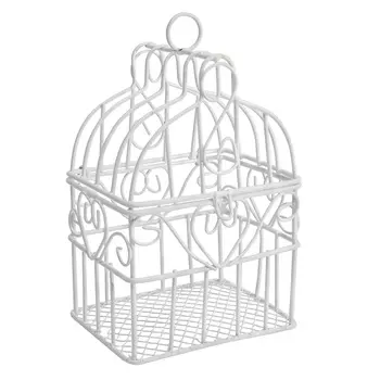 SCB271004 Металлическая клетка с прямоугольным дном, белая, 9*7*14,5 см, ScrapBerry's
